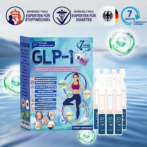 Offizieller Store | Honxi® Longevity GLP-1 8-in-1 Schlank & Gesund Lösung zum Einnehmen (Einmal täglich, sichtbare Ergebnisse in 7 Tagen) Unterstützt Adipositas, Herz-Kreislauf-Gesundheit, Diabetes, Schlafapnoe, Darmgesundheit