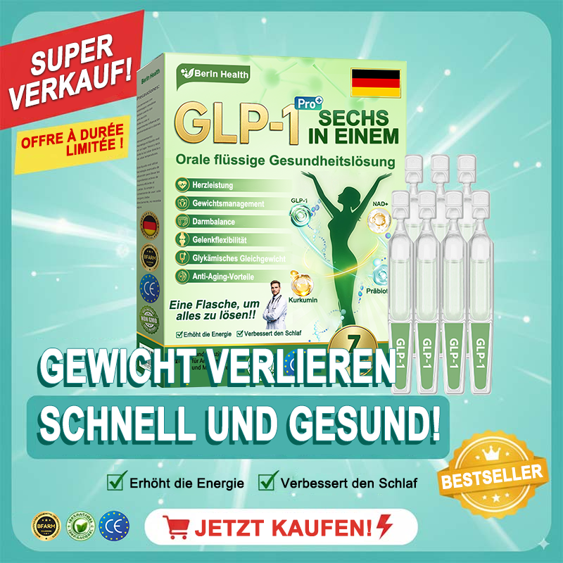 Berlin Health®  GLP-1 Sechs-in-Eins Gesundheitslösung Orallösung (🌿 Nur einmal täglich – sichtbare Veränderungen in nur 7 Tagen) ✅ Geeignet für: Übergewicht, Diabetes und verschiedene Gesundheitsbedürfnisse