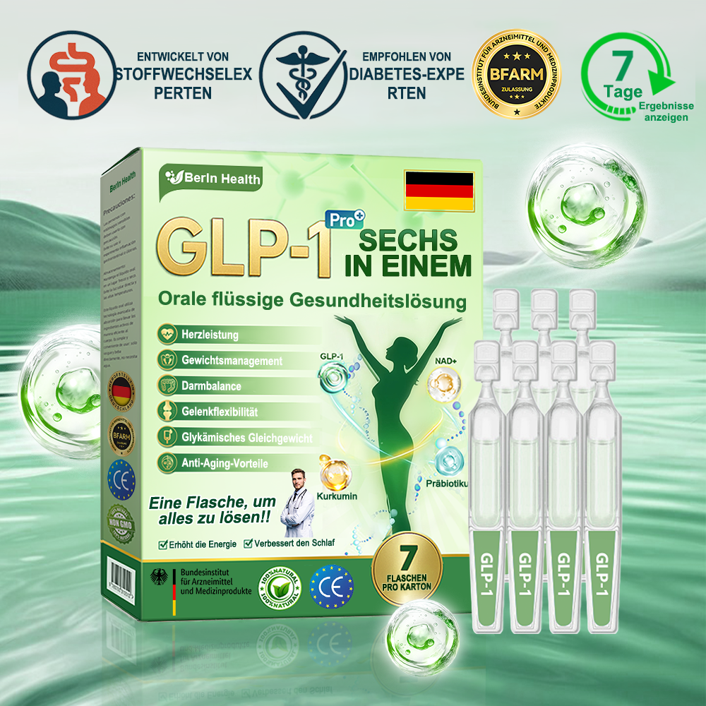 Berlin Health®  GLP-1 Sechs-in-Eins Gesundheitslösung Orallösung (🌿 Nur einmal täglich – sichtbare Veränderungen in nur 7 Tagen) ✅ Geeignet für: Übergewicht, Diabetes und verschiedene Gesundheitsbedürfnisse