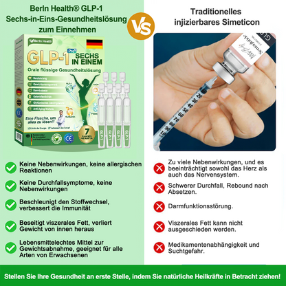 Berlin Health®  GLP-1 Sechs-in-Eins Gesundheitslösung Orallösung (🌿 Nur einmal täglich – sichtbare Veränderungen in nur 7 Tagen) ✅ Geeignet für: Übergewicht, Diabetes und verschiedene Gesundheitsbedürfnisse