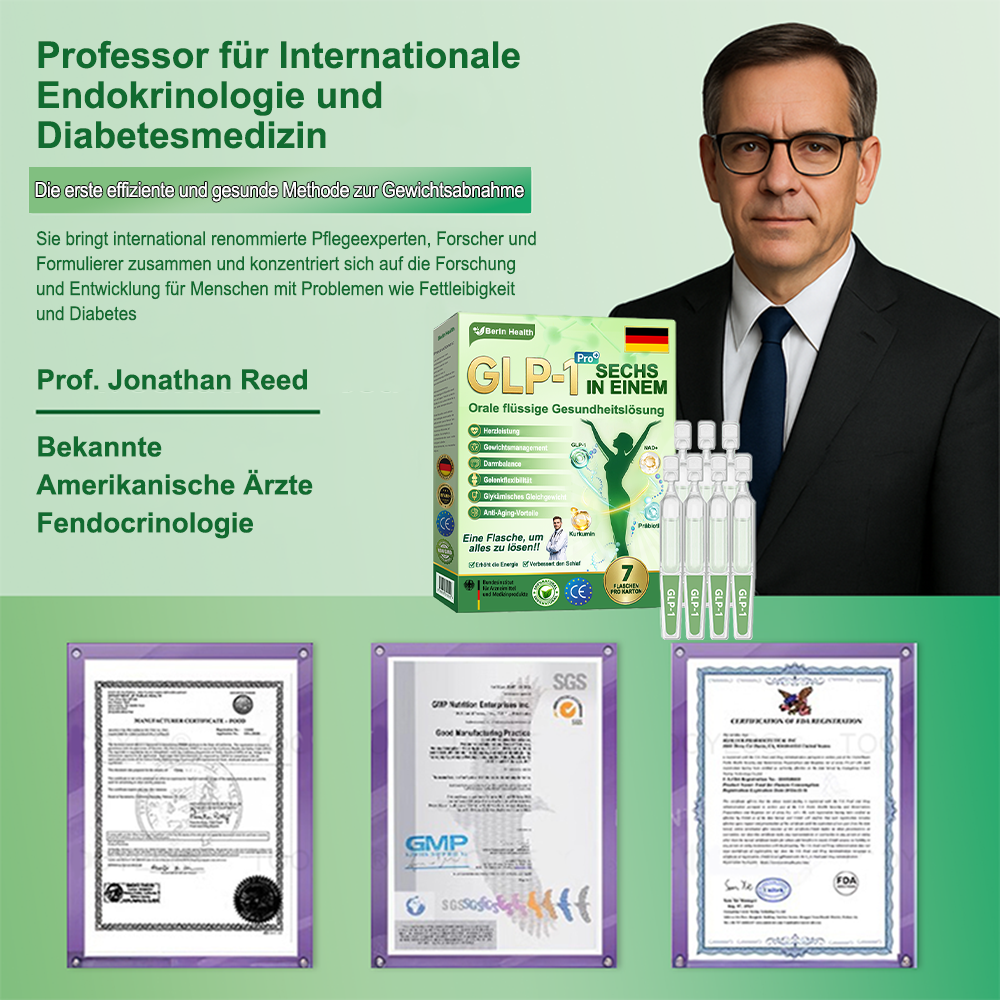 Berlin Health®  GLP-1 Sechs-in-Eins Gesundheitslösung Orallösung (🌿 Nur einmal täglich – sichtbare Veränderungen in nur 7 Tagen) ✅ Geeignet für: Übergewicht, Diabetes und verschiedene Gesundheitsbedürfnisse