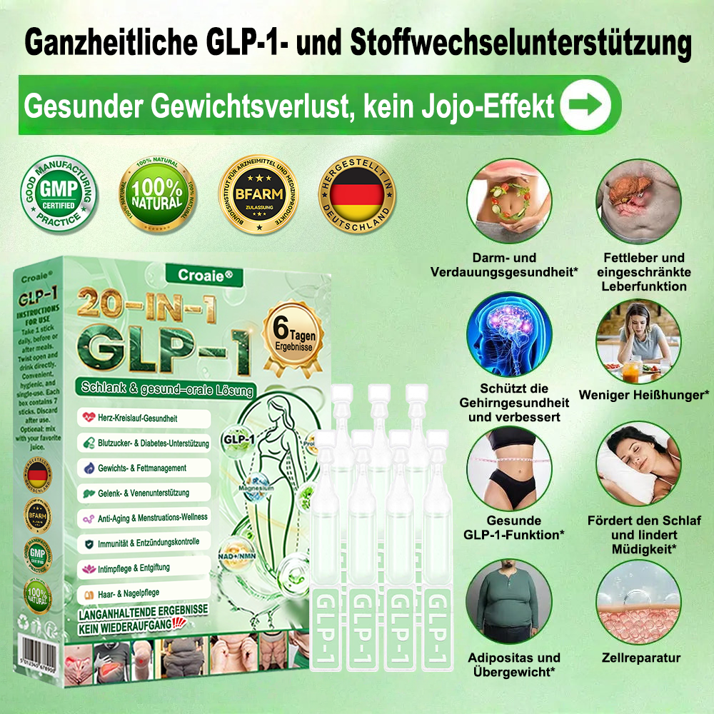 Neuerscheinung 🇩🇪｜Croaie® GLP-1 20-in-1 Slim & Health Oral Solution -Nur eine Dosis pro Tag, sichtbare Ergebnisse in nur 6 Tagen!Enthält 100 Milliarden aktive Probiotika (CFU). ✅ Unterstützt das Gewichtsmanagement, die Herzgesundheit