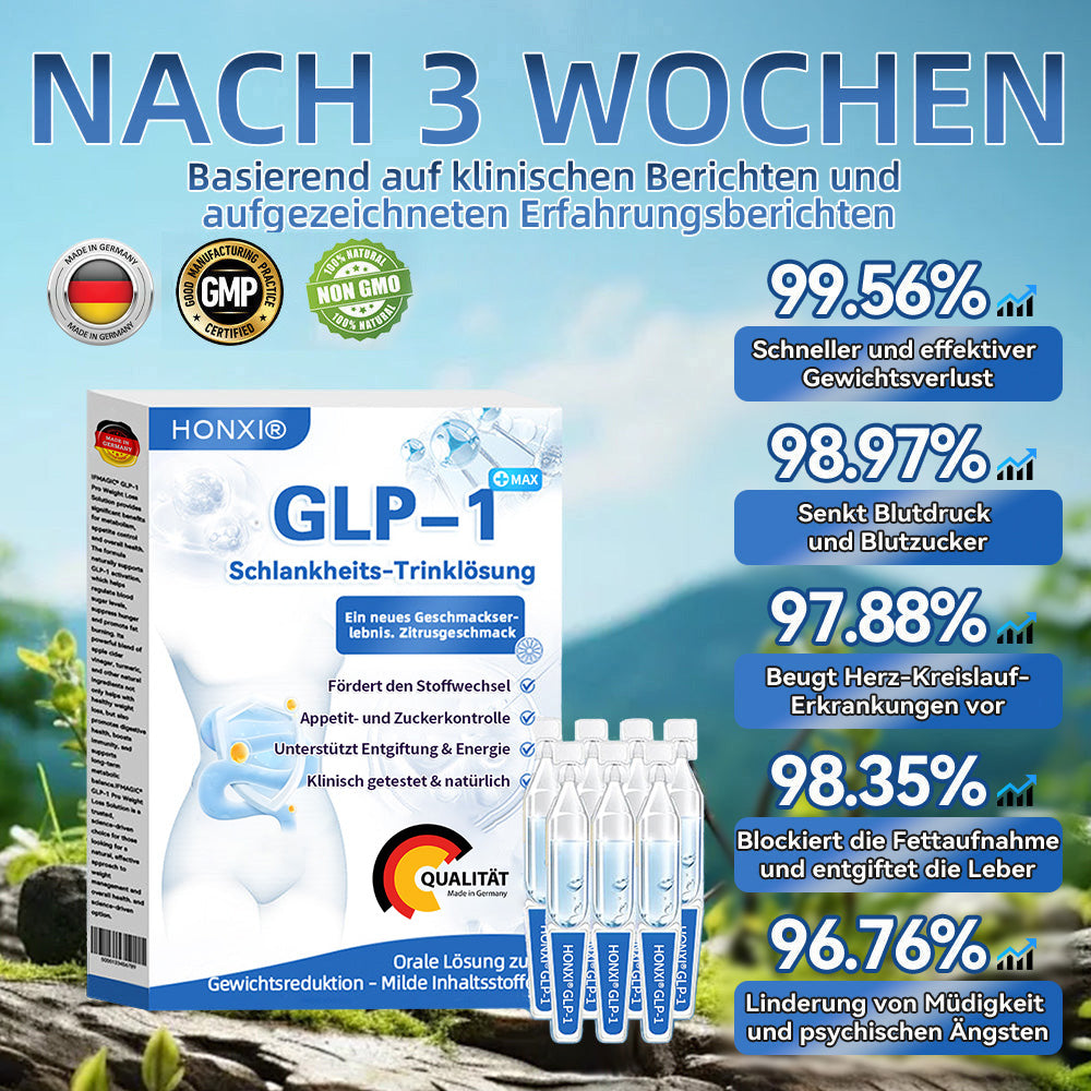 Honxi® ✨GLP-1 Max Schlankheits-Trinklösung ⚡7 Tage sichtbare Wirkung, keine Nebenwirkungen, geeignet für alle Altersgruppen