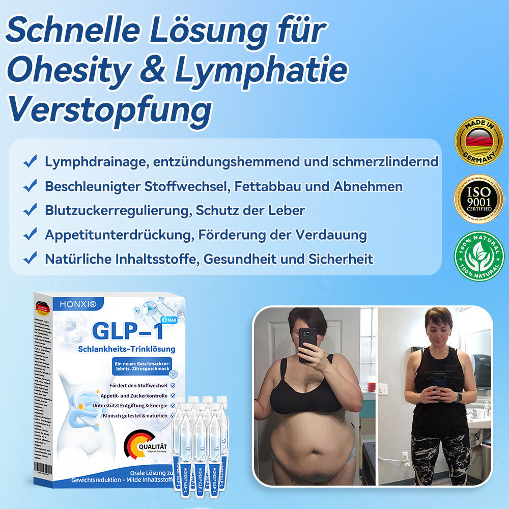 Honxi® ✨GLP-1 Max Schlankheits-Trinklösung ⚡7 Tage sichtbare Wirkung, keine Nebenwirkungen, geeignet für alle Altersgruppen