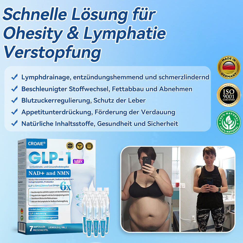 [Offizieller Shop] CroAie® GLP-1 & NAD+-Schlankheitstropfen ✅ Fettleibigkeit, Herz-Kreislauf-Erkrankungen, Diabetes, Schlafapnoe, Gelenkprobleme und mehr