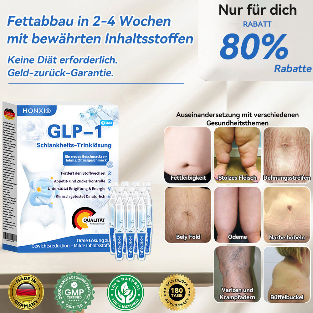 Honxi® ✨GLP-1 Max Schlankheits-Trinklösung ⚡7 Tage sichtbare Wirkung, keine Nebenwirkungen, geeignet für alle Altersgruppen