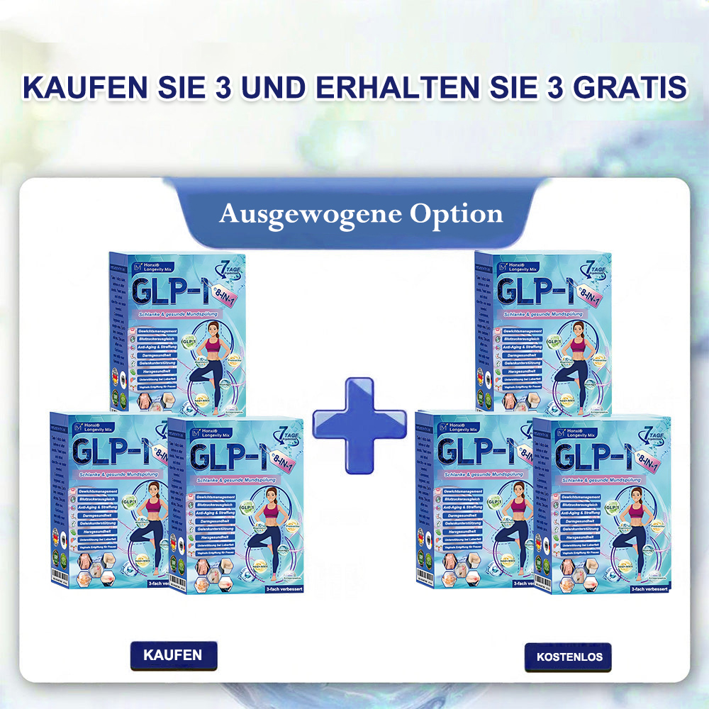 Offizieller Store | Honxi® Longevity GLP-1 8-in-1 Schlank & Gesund Lösung zum Einnehmen (Einmal täglich, sichtbare Ergebnisse in 7 Tagen) Unterstützt Adipositas, Herz-Kreislauf-Gesundheit, Diabetes, Schlafapnoe, Darmgesundheit
