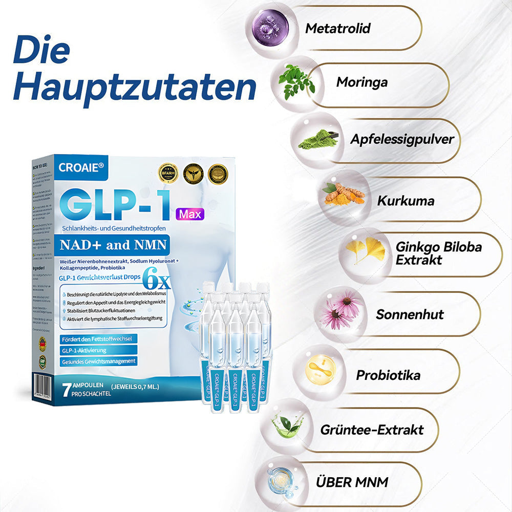 [Offizieller Shop] CroAie® GLP-1 & NAD+-Schlankheitstropfen ✅ Fettleibigkeit, Herz-Kreislauf-Erkrankungen, Diabetes, Schlafapnoe, Gelenkprobleme und mehr