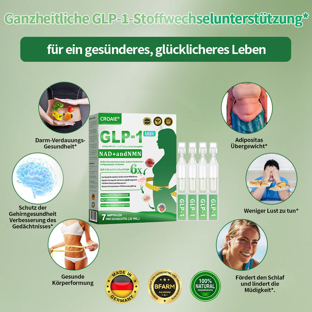🇩🇪 Offizieller Shop – CROAIE® GLP-1 Schlankheitslösung zum Einnehmen Für Adipositas, Herz-Kreislauf-Erkrankungen, Diabetes, Schlafapnoe, Gelenkprobleme und mehr 🔥