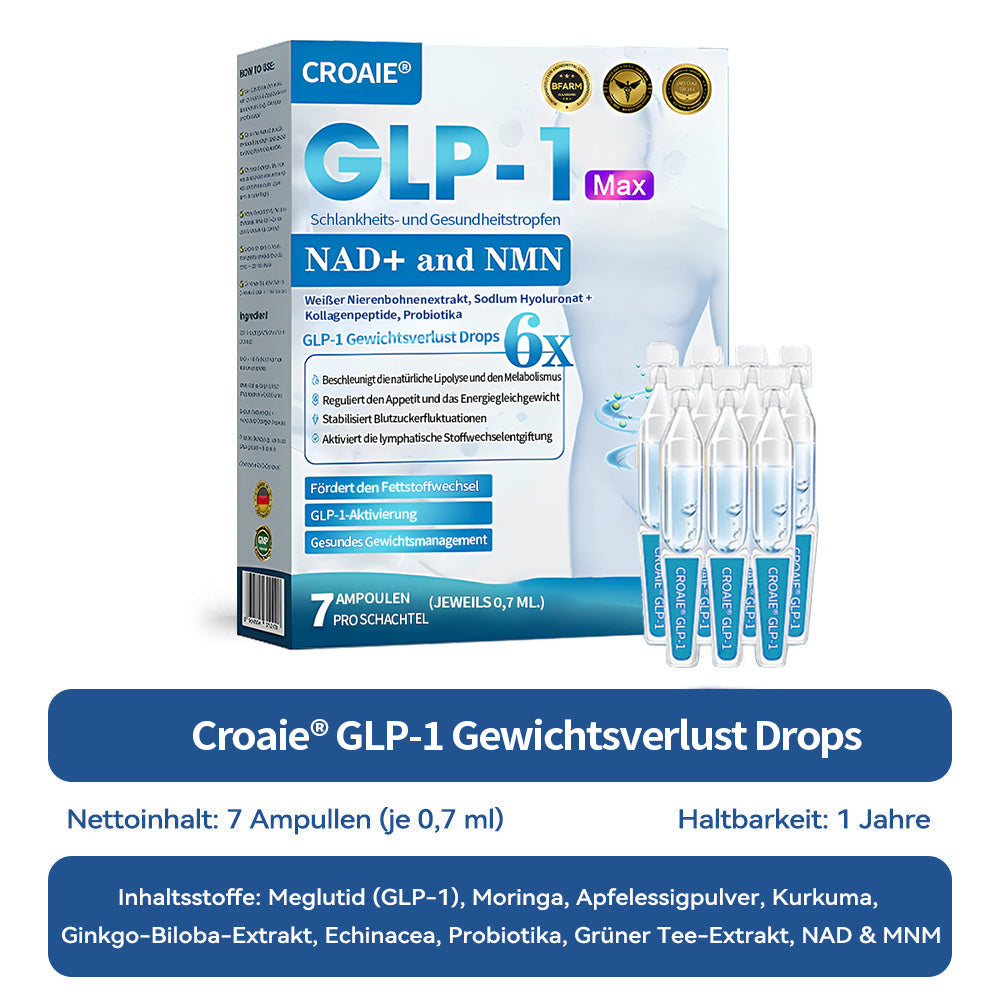 [Offizieller Shop] CroAie® GLP-1 & NAD+-Schlankheitstropfen ✅ Fettleibigkeit, Herz-Kreislauf-Erkrankungen, Diabetes, Schlafapnoe, Gelenkprobleme und mehr